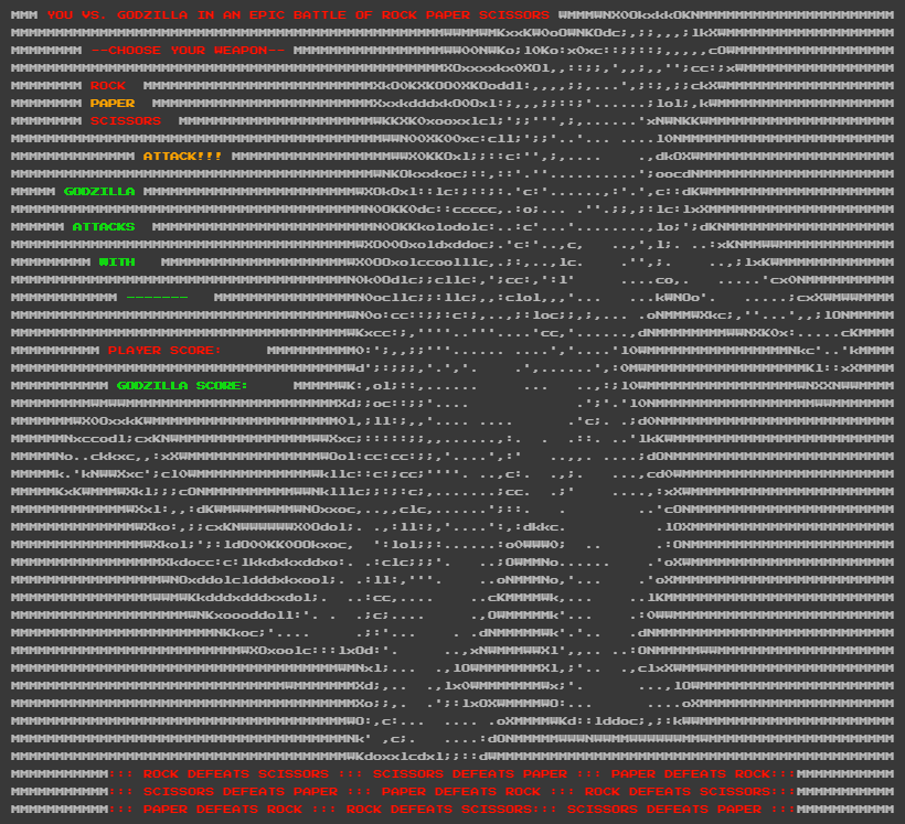 Godzilla Scissors Paper